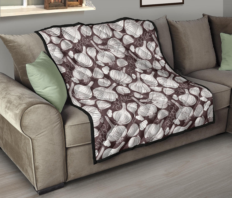 Garlic Bulb Dark Background Premium Quilt