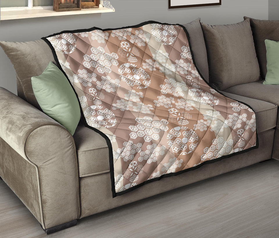 Beautiful Hexagon Japanese  Pattern Premium Quilt