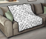 Garlic Pattern Black White Premium Quilt