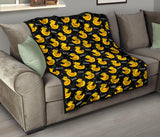 Duck Toy Pattern Print Design 05 Premium Quilt