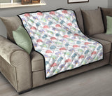 Hippopotamus Pattern Print Design 03 Premium Quilt