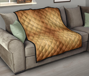 Wood Printed Pattern Print Design 05 Premium Quilt