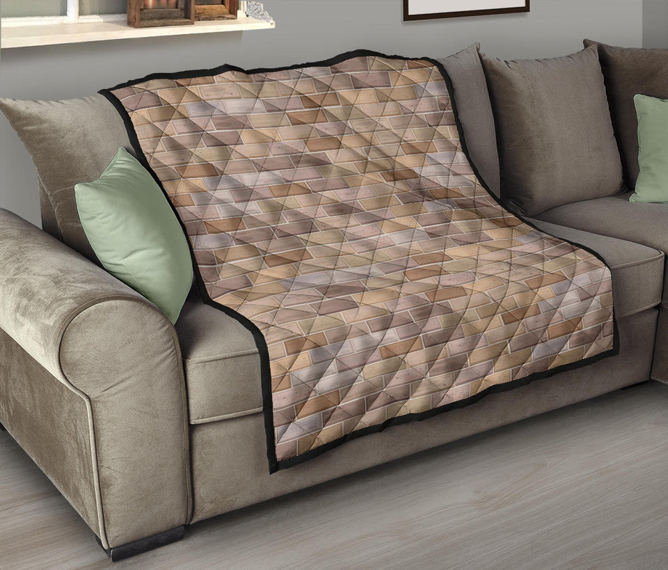 Brick Printed Pattern Print Design 01 Premium Quilt
