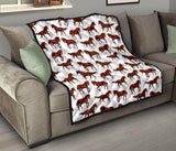 Horses Running Pattern Background Premium Quilt
