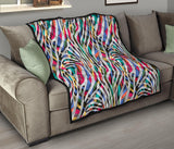 Colorful Zebra Skin Pattern Premium Quilt