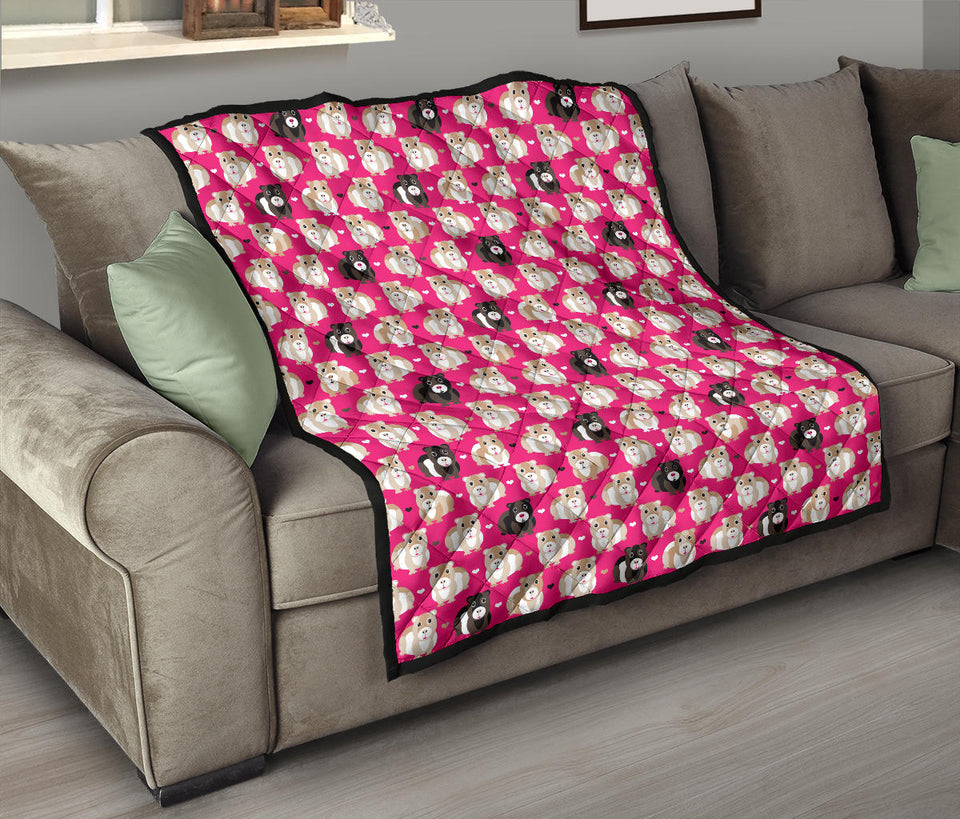 Guinea Pig Pattern Print Design 01 Premium Quilt