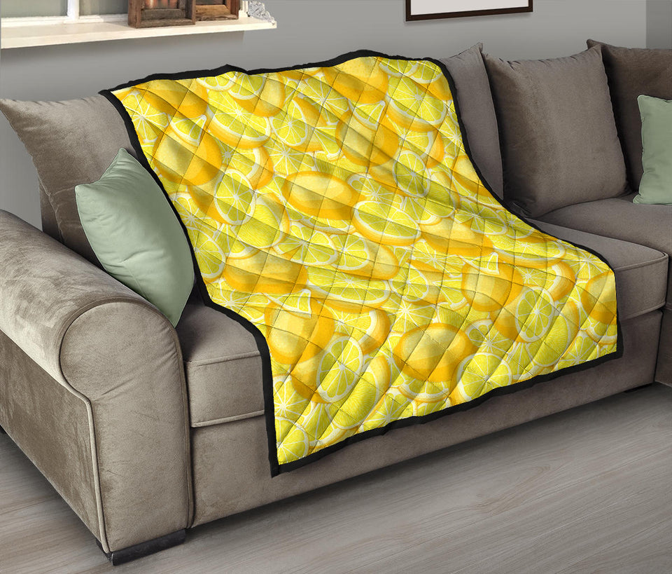 Lemon Pattern Premium Quilt