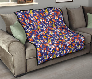 Goldfish Pattern Print Design 04 Premium Quilt