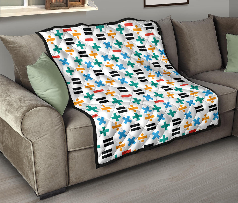 Math Pattern Print Design 05 Premium Quilt