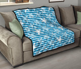 Starfish Blue Blackground Premium Quilt
