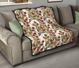 Red Tulips And Daffodils Pattern Premium Quilt