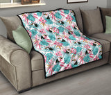 Toucan Tropical Flower Leave Pattern Premium Quilt.Jpg
