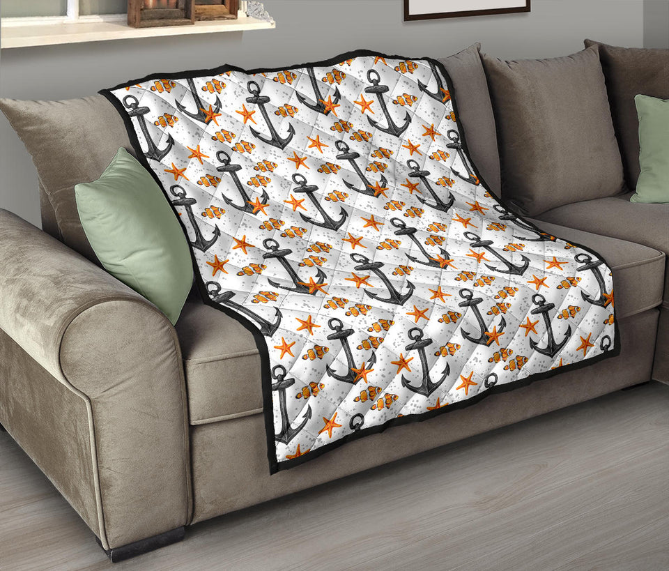 Clown Fish Pattern Print Design 02 Premium Quilt