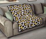 Gray Leopard Print Pattern Premium Quilt