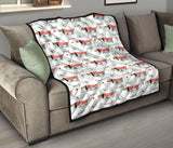 Cute Dachshund Bone Pattern Premium Quilt