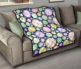 Colorful Clock Background Premium Quilt