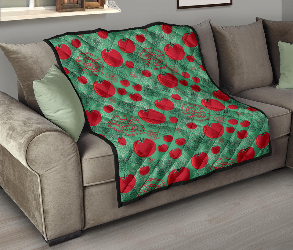 Tomato Design Pattern Premium Quilt