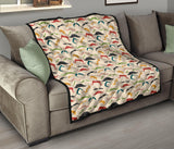 Mustache Beard Pattern Print Design 03 Premium Quilt