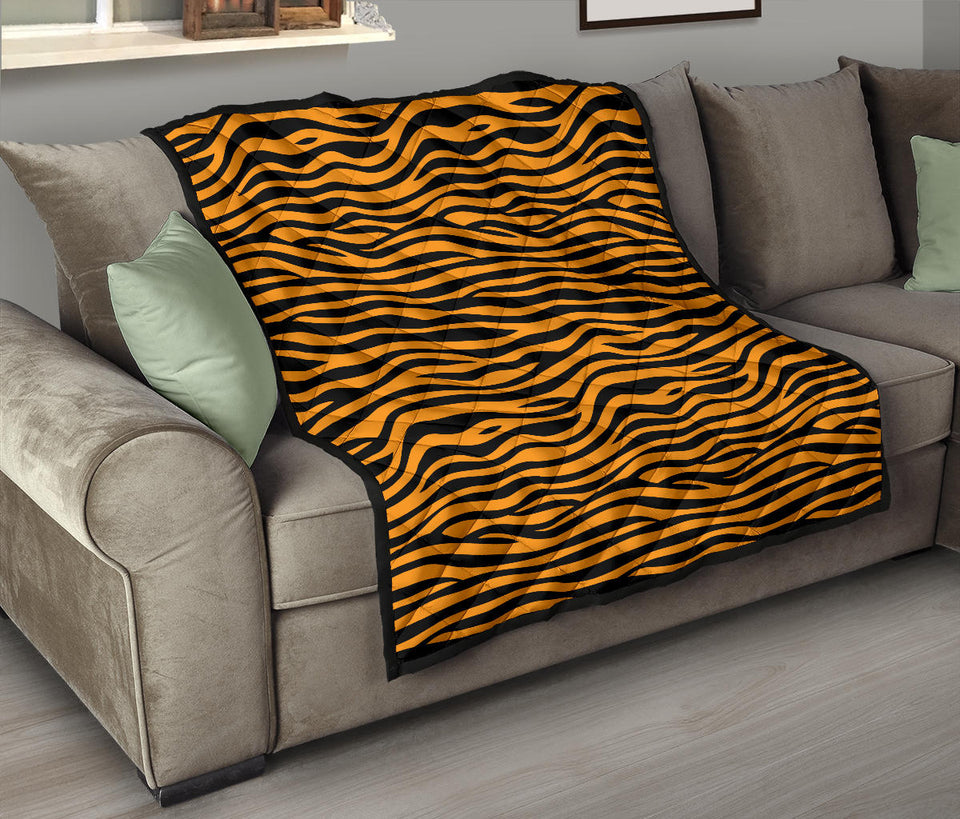 Bengal Tigers Skin Print Pattern Background Premium Quilt