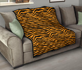 Bengal Tigers Skin Print Pattern Background Premium Quilt