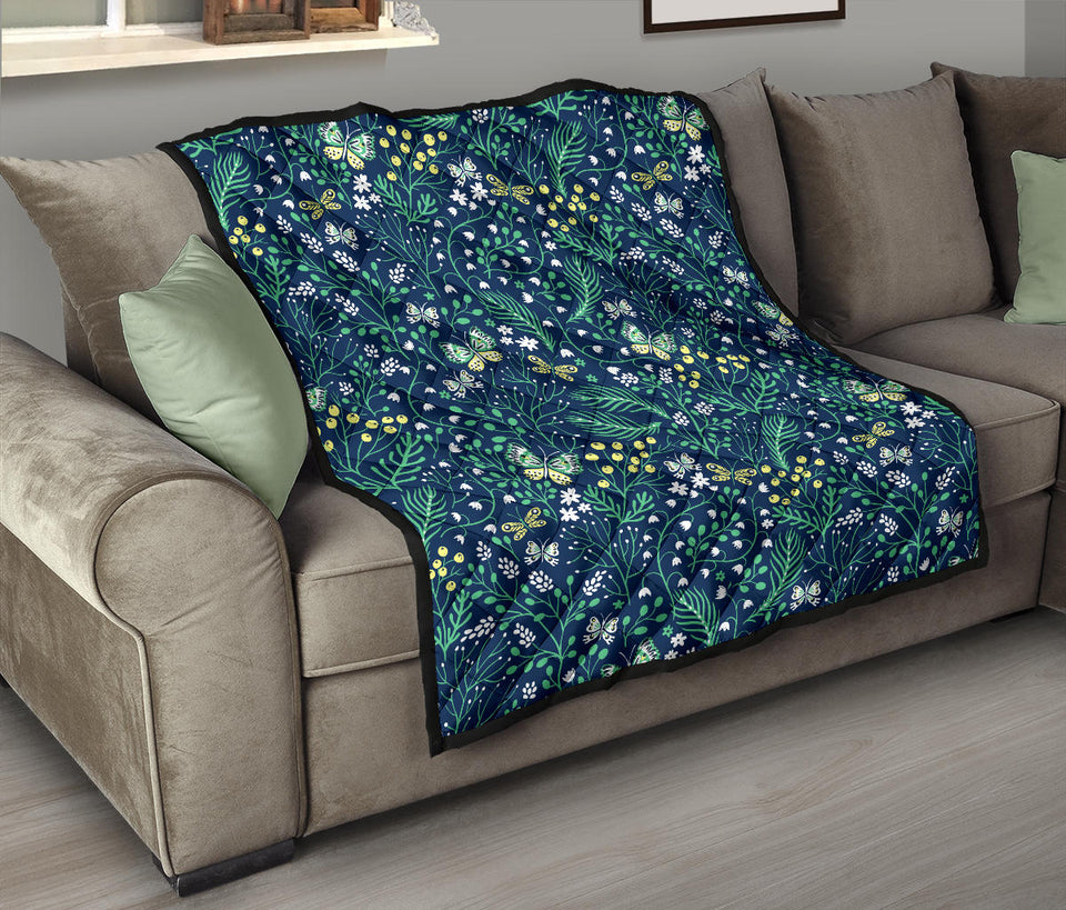 Butterfly Leaves Pattern Premium Quilt