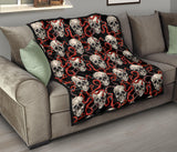 Red Snake Skull Pattern Premium Quilt