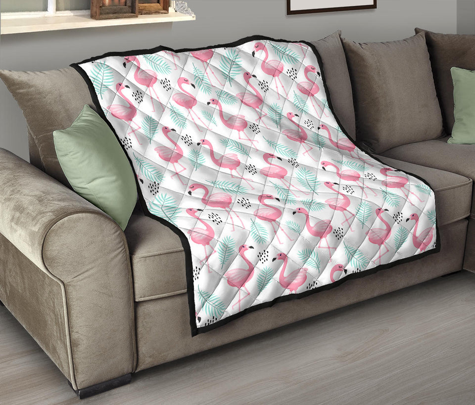 Cute Flamingo Pattern Premium Quilt