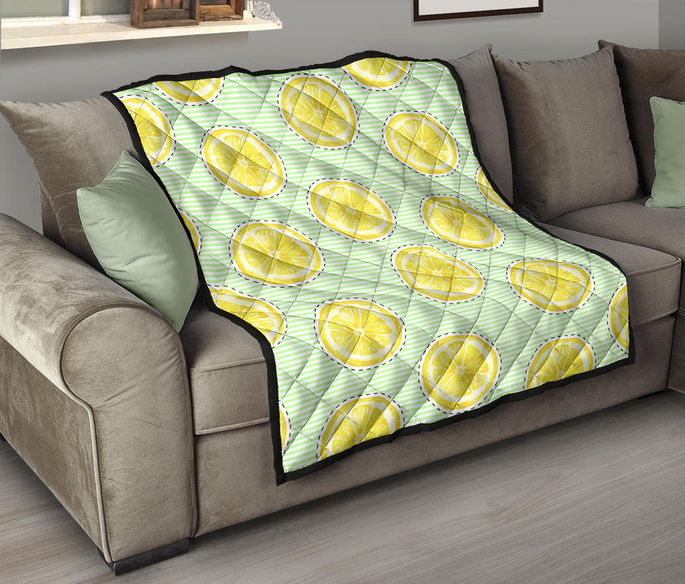 Slice Of Lemon Pattern Premium Quilt