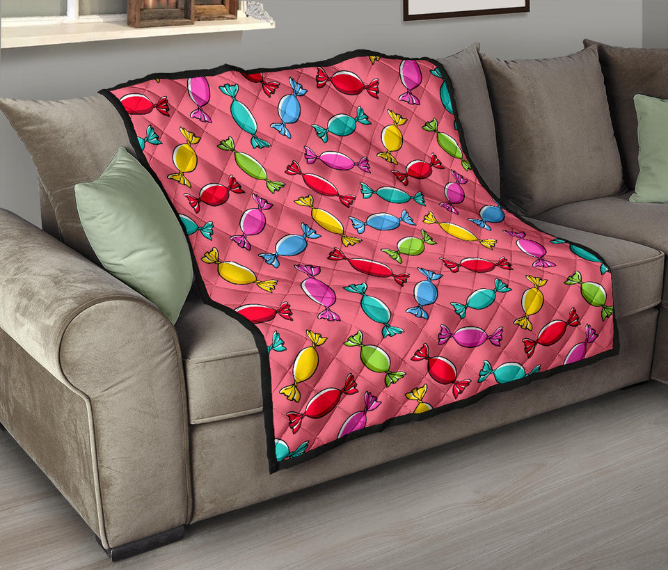 Colorful Wrapped Candy Pattern Premium Quilt