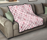 Poodle Dog Pink Color Theme Premium Quilt