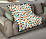 Colorful American Football Ball Pattern Premium Quilt