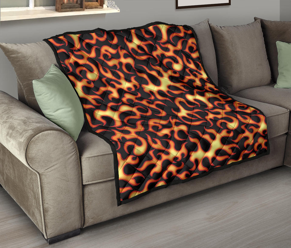 Fire Flame Dark Pattern Premium Quilt