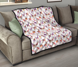 Giraffe Pattern Print Design 02 Premium Quilt