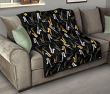 Saxophone Design Pattern Premium Quilt