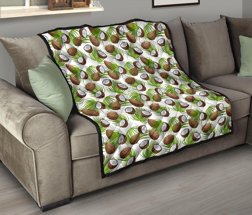 Coconut Pattern Print Design 04 Premium Quilt