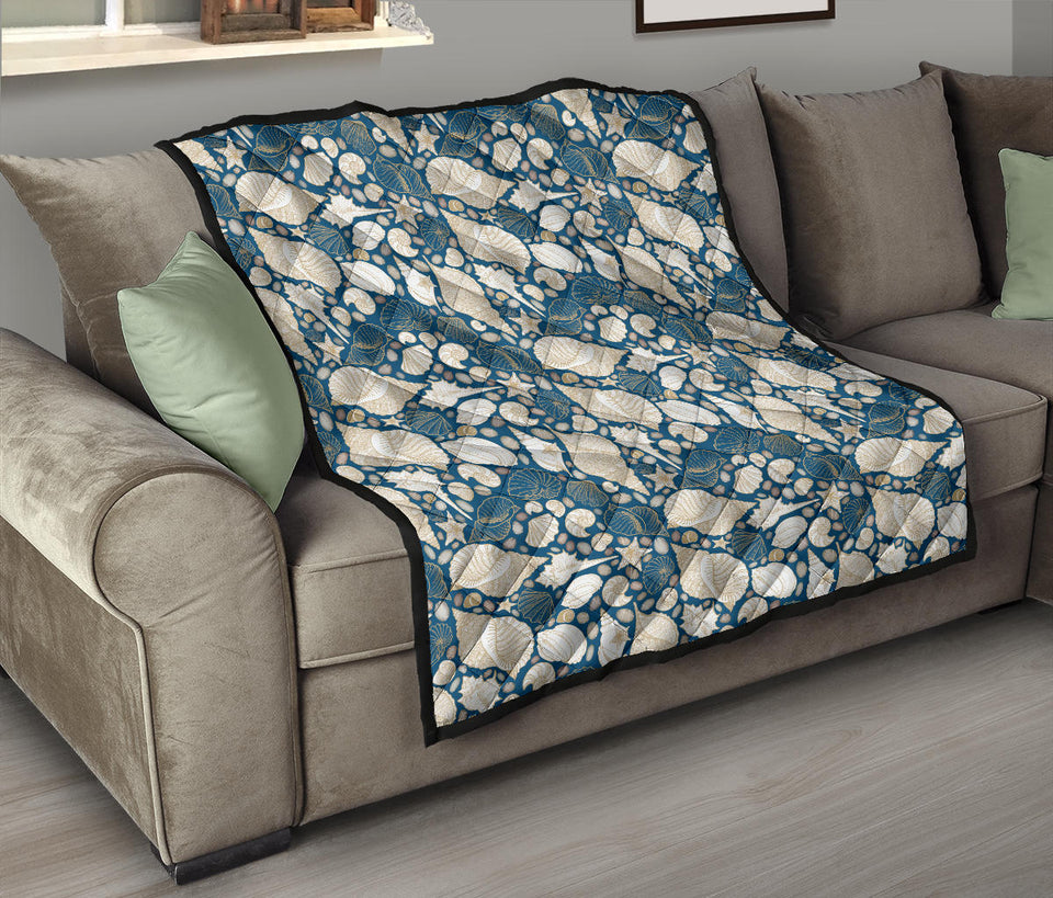 Shell Polynesian Tribal Design Pattern Premium Quilt