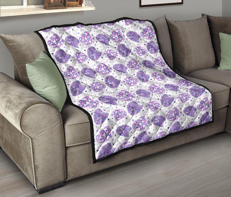 Hedgehog Pattern Print Design 05 Premium Quilt
