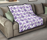 Hedgehog Pattern Print Design 05 Premium Quilt