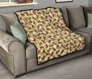 Hamburger Pattern Print Design 01 Premium Quilt