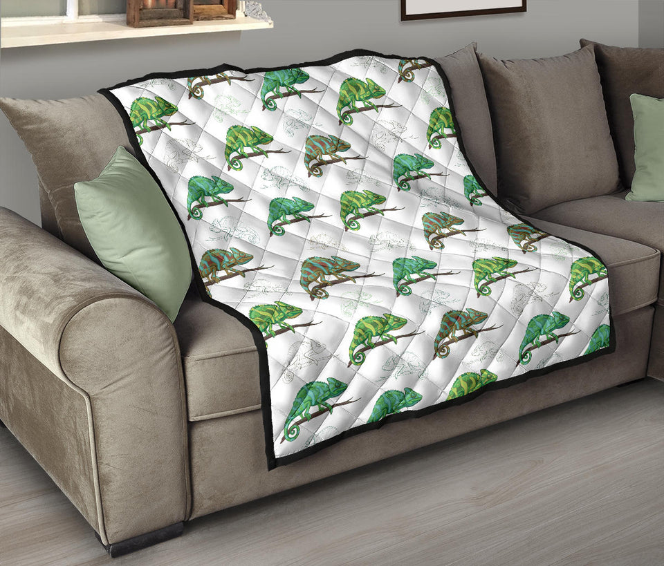 Chameleon Lizard Pattern Premium Quilt
