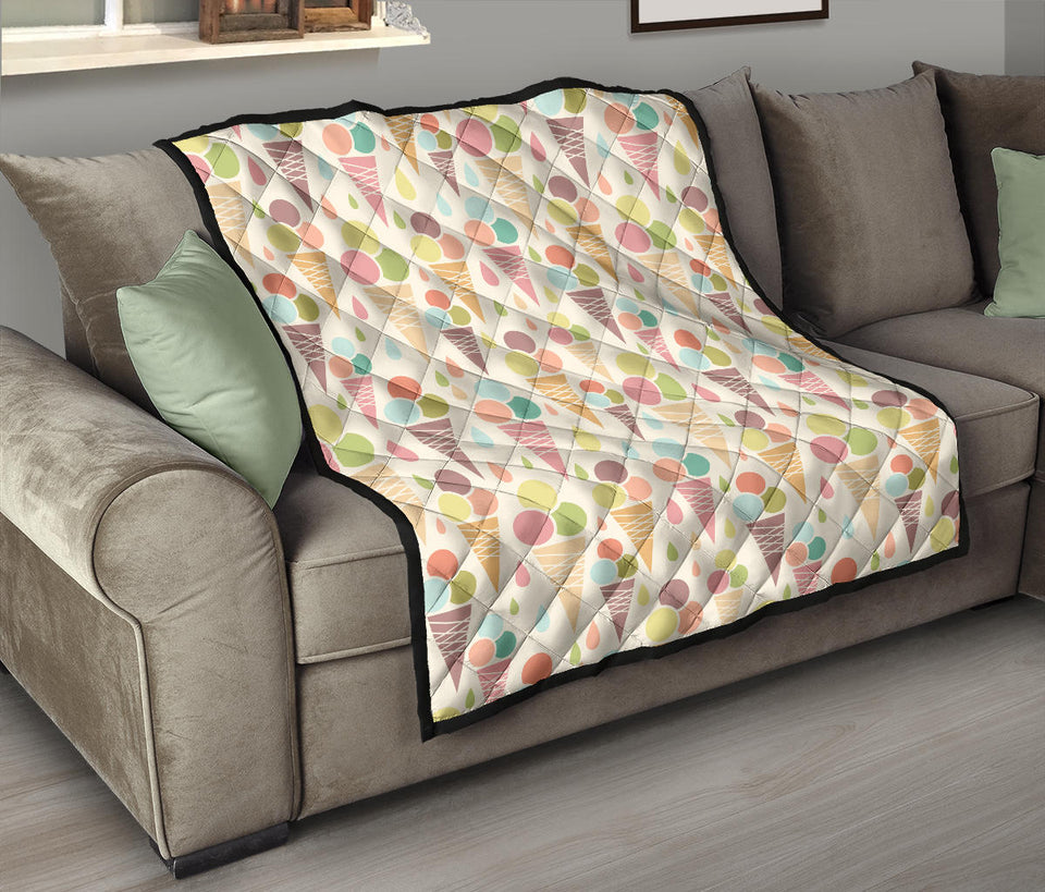 Ice Cream Cone Pattern Premium Quilt