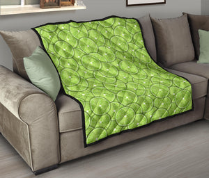 Slices Of Lime Pattern Premium Quilt