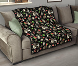 Raccoon Watermelon Pattern Premium Quilt