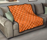 Engine Piston Orange Background Pattern Print Design 05 Premium Quilt