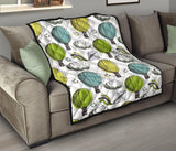Hot Air Balloon Bird Cloud Pattern Premium Quilt