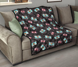 Camera Pattern Print Design 04 Premium Quilt