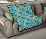 Dachshund Decorative Background Premium Quilt