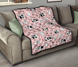 Cows Milk Product Pink Background Premium Quilt