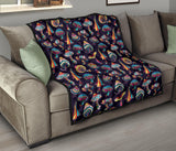 Colorful Mushroom Pattern Premium Quilt