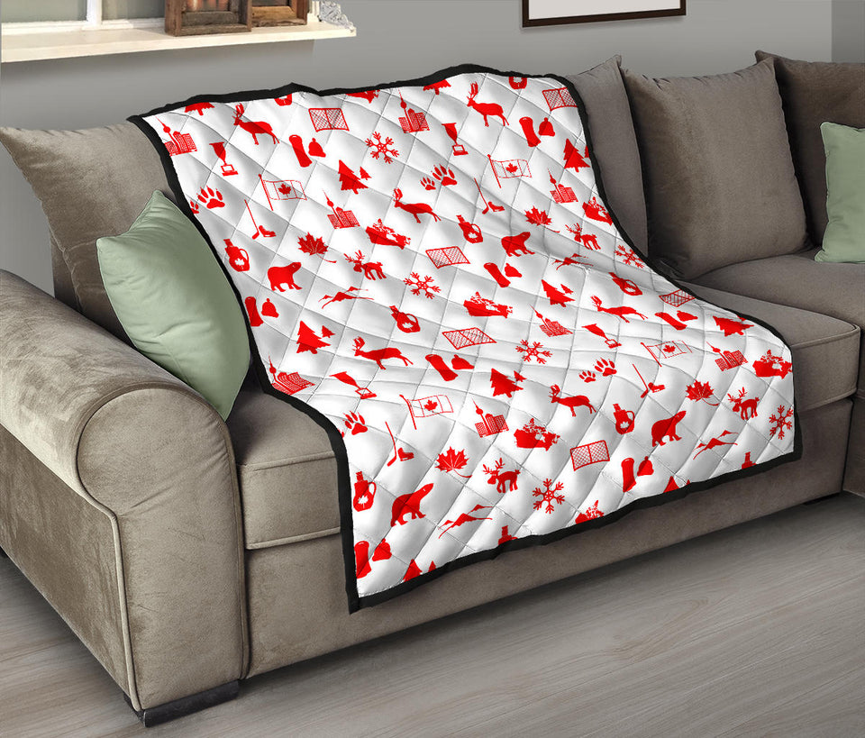 Canada Pattern Print Design 04 Premium Quilt